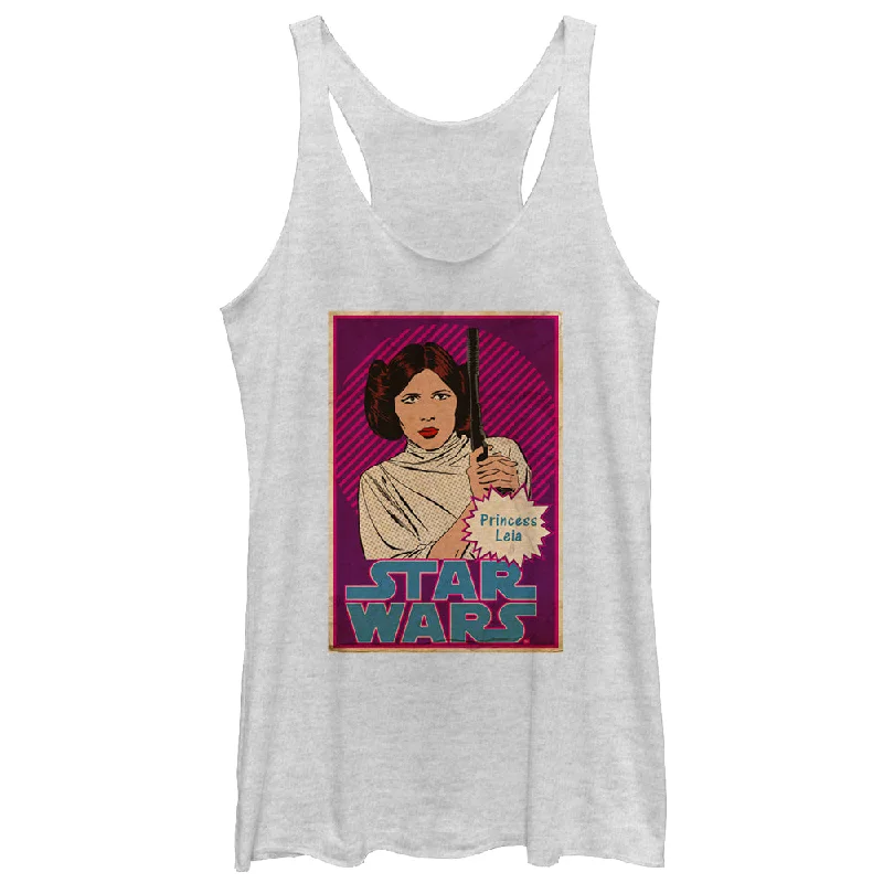 Women's Star Wars Princess Leia Trading Card Racerback Tank Top spandex blend tank