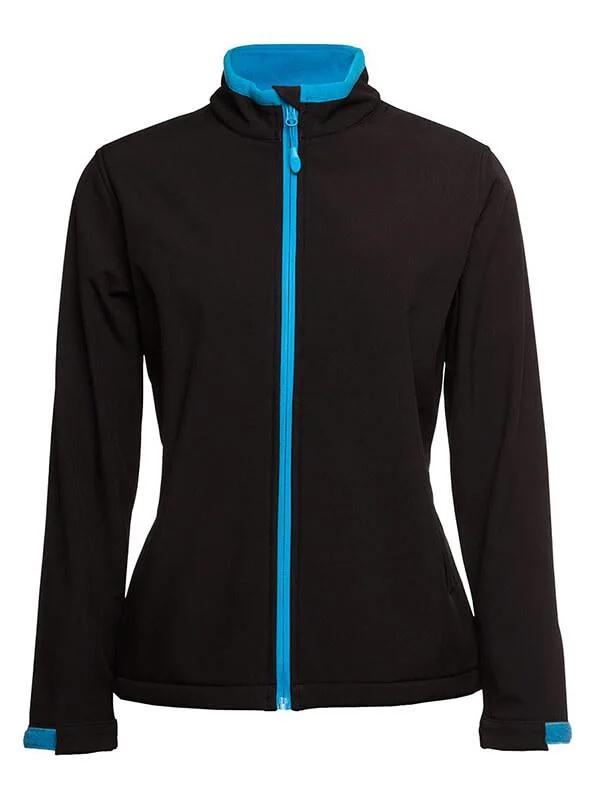 Jb's Podium Ladies Water Resistant Softshell Jacket (3WSJ1) Boat Neck Shawl Collar Notched Collar