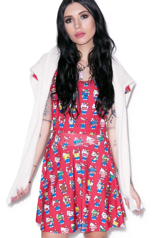 Hello Kitty 40th Skirt leather skirt sleek