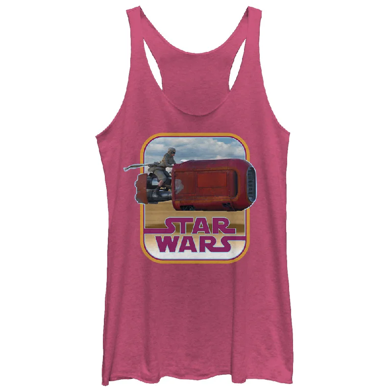 Women's Star Wars The Force Awakens Retro Rey Speeder Racerback Tank Top cropped tank top Women's Star Wars The Force Awakens Retro Rey Speeder Racerback Tank Top cropped tank top
