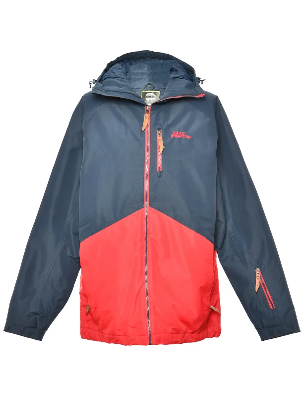 Blue & Red Two-Tone No Fear Mountaineering Jacket - L Satin Jacket Silk Jacket Chiffon Jacket