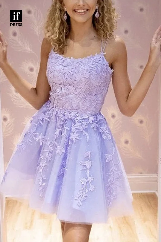 F1749 - Sweet A-Line Scoop Lace Appliques Short Cocktail Homecoming Party Dress Tunics Favorite customer
