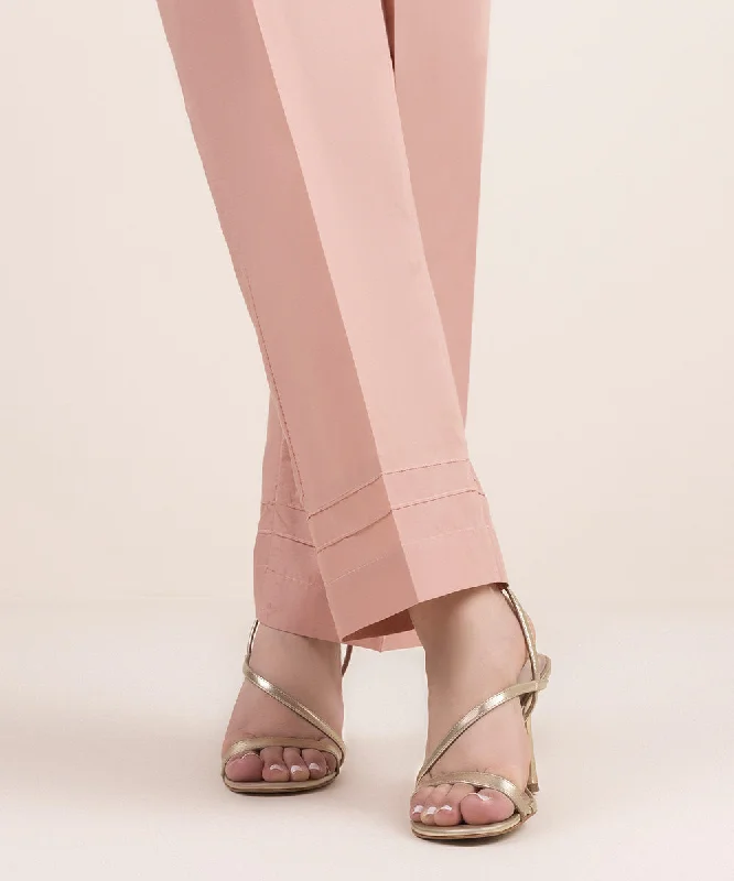 Solid Cambric Straight Pants High-Waist Yoga Pants
