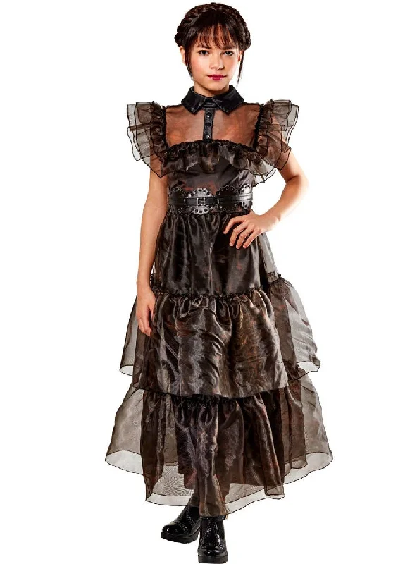 Wednesday Addams Rave'n Prom Party Dress Girls Costume Tunics Denim casual