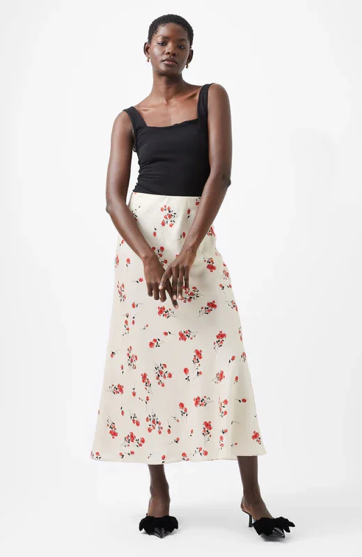 French Connection - Floramour Ennis Satin Maxi Skirt chiffon skirt airy