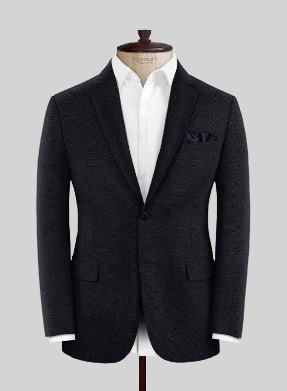 Scabal Avejio Blue Wool Jacket Snapped Jacket Toggled Jacket Drawstring Jacket