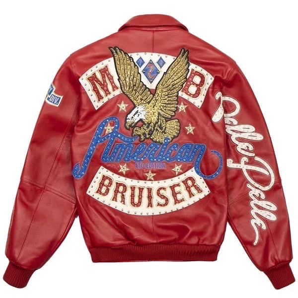 Pelle Pelle Bruiser Leather Varsity Jacket - Red Nylon Jacket Polyester Jacket Spandex Jacket Pelle Pelle Bruiser Leather Varsity Jacket - Red Nylon Jacket Polyester Jacket Spandex Jacket