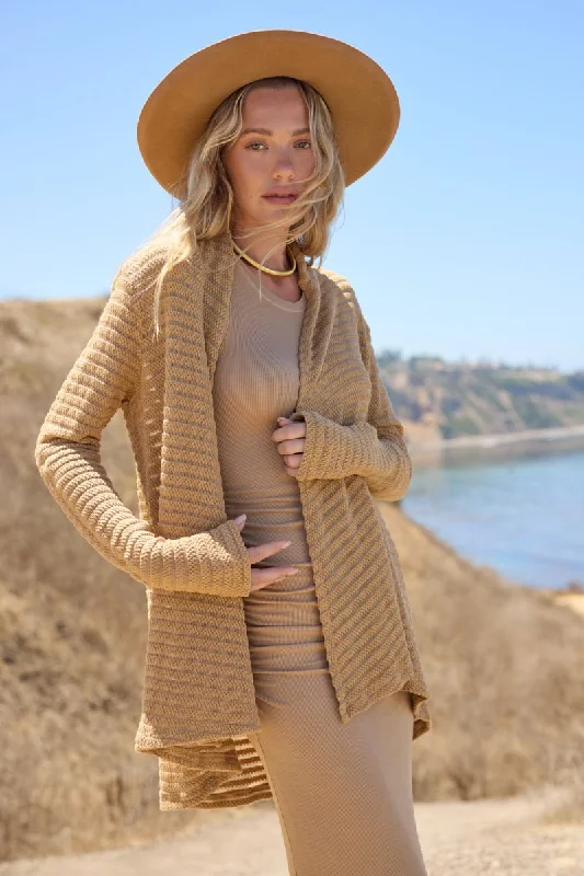 IRIS STRIPE CARDIGAN Ribbed Striped Patterned