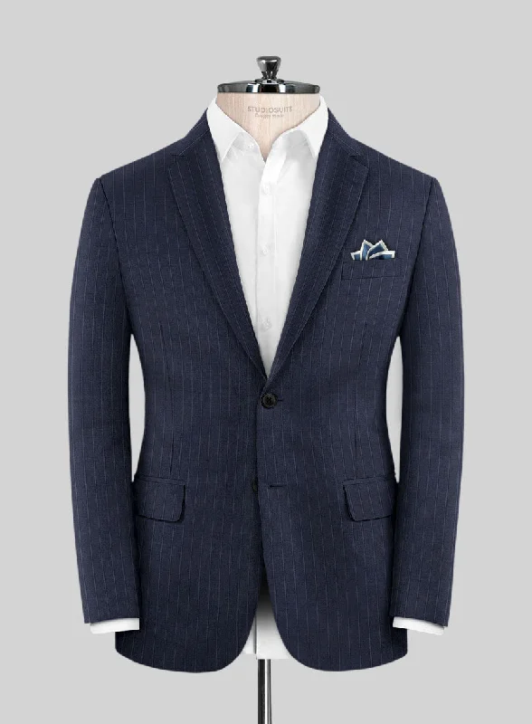 Scabal Rolan Stripe Blue Wool Jacket Striped Jacket Polka Dot Jacket Floral Jacket