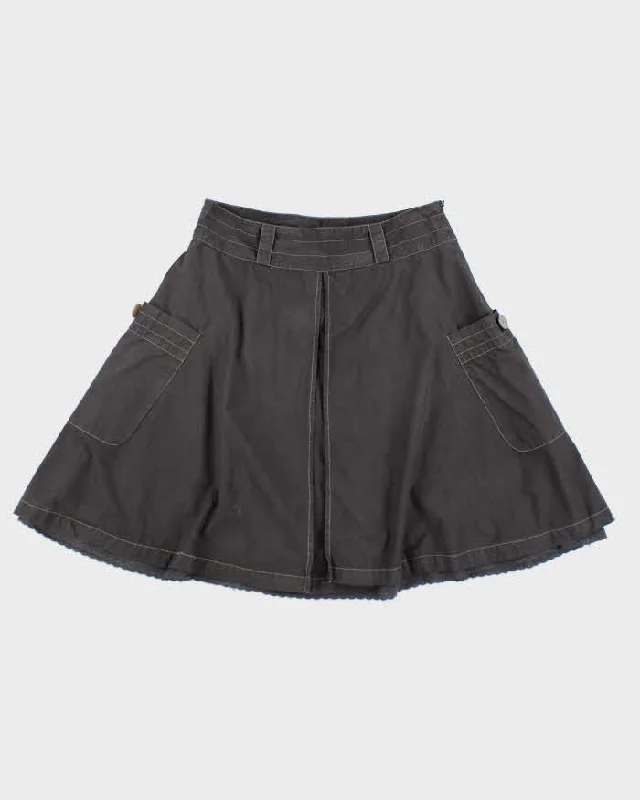 Y2k 00s Oxmo Grey Cargo Style Skirt - M corduroy skirt textured