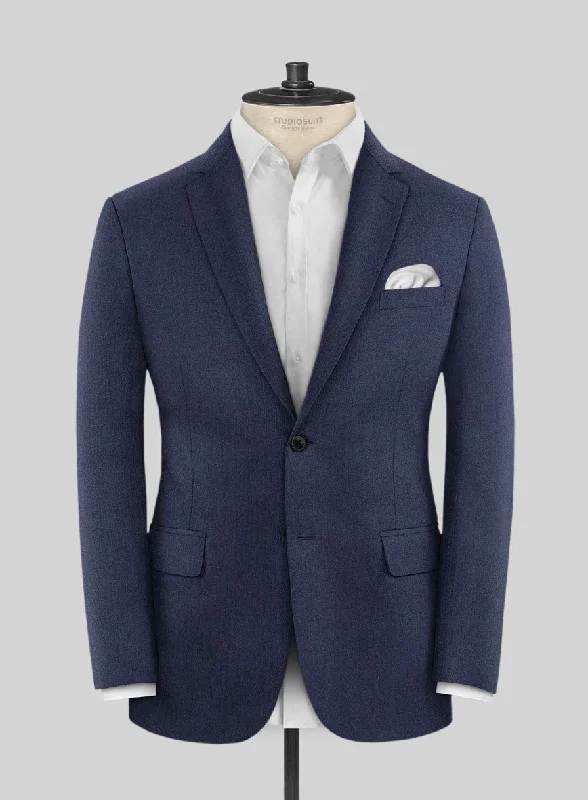 Scabal Merigo Denim Blue Wool Jacket Bomber Jacket Anorak Windbreaker