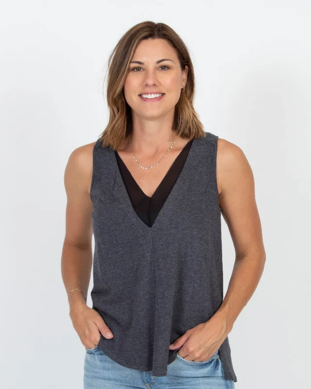 Mesh Detail Tank low neck tank