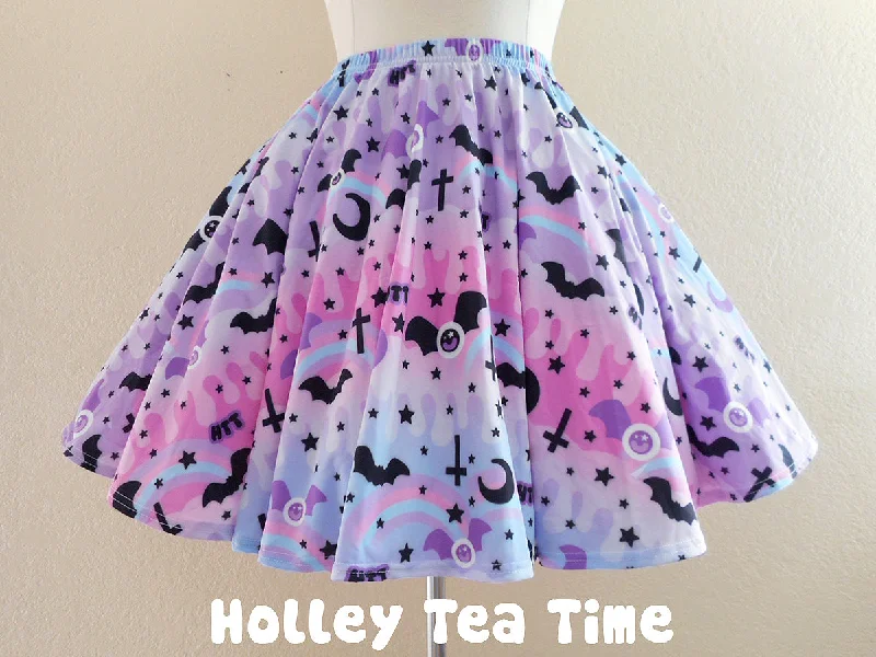 Dripping Sky Mini Skater Skirt lace skirt romantic