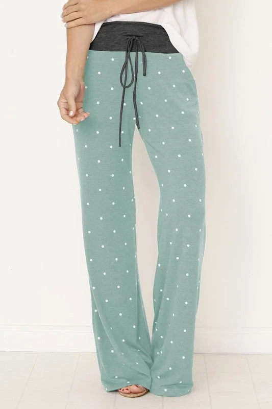 Polka Dot Drawstring Pants Stylish Harem Pants