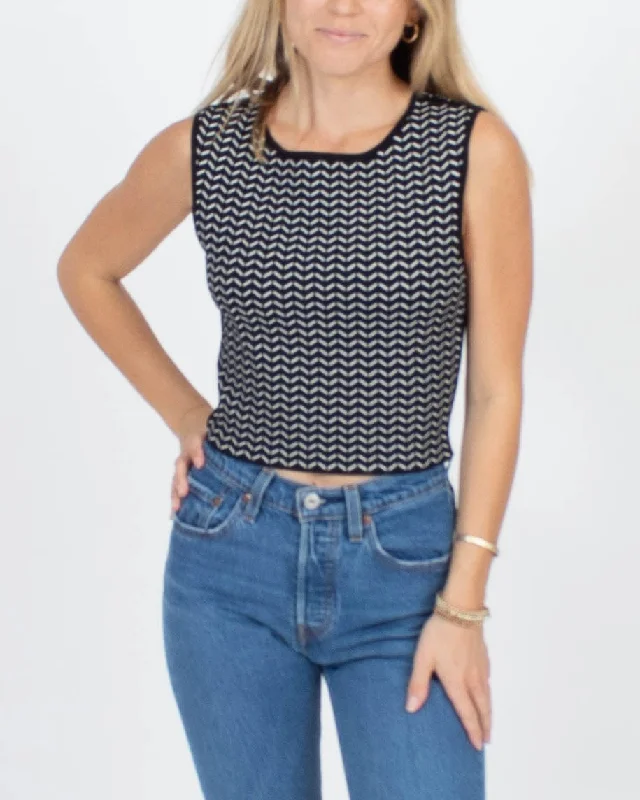 Cropped Knit Tank v-neck tank top