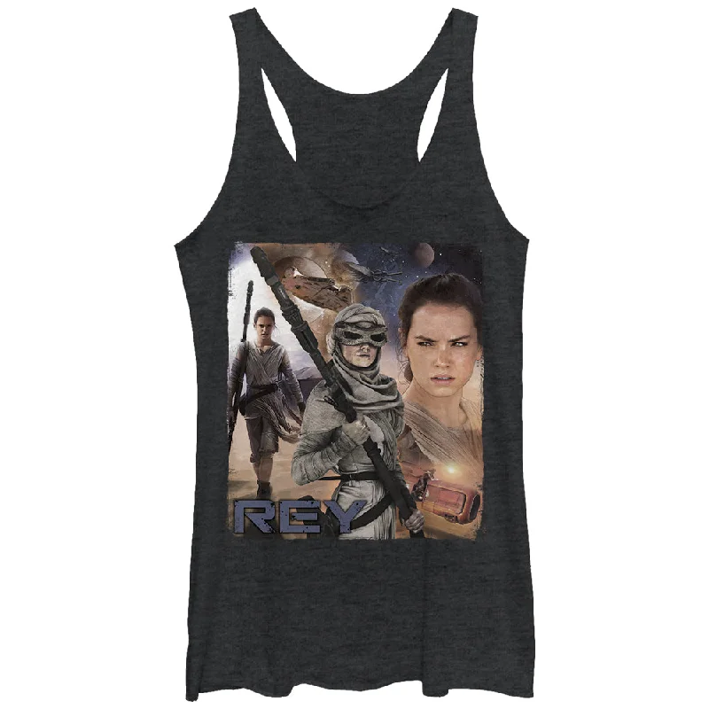 Women's Star Wars The Force Awakens Rey Racerback Tank Top black tank top