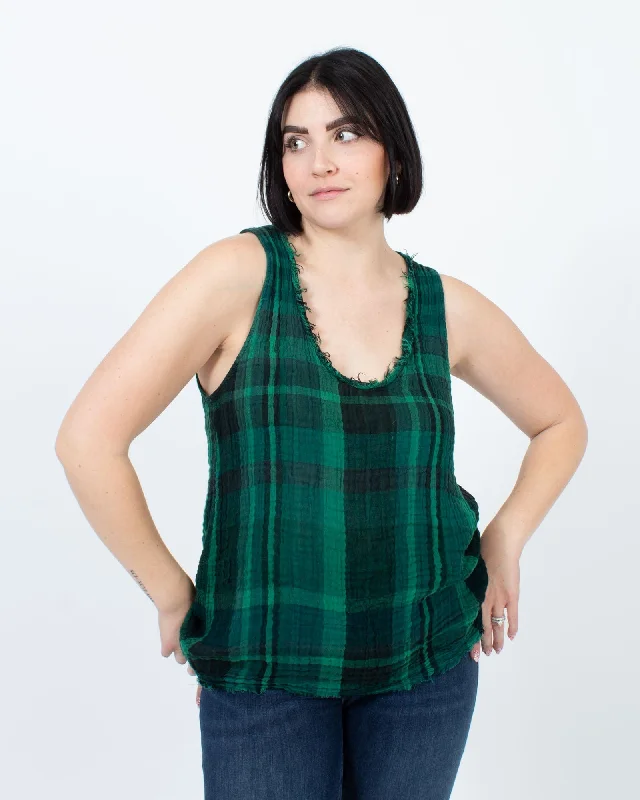 Printed Plaid Tank Top adorable tank top