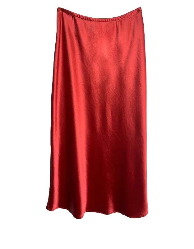 Bias Skirt in Coral - Turner silk skirt elegant