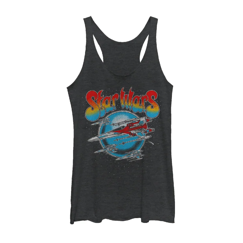 Women's Star Wars: The Rise of Skywalker Groovy Flight Racerback Tank Top fitness tank top Women's Star Wars: The Rise of Skywalker Groovy Flight Racerback Tank Top fitness tank top