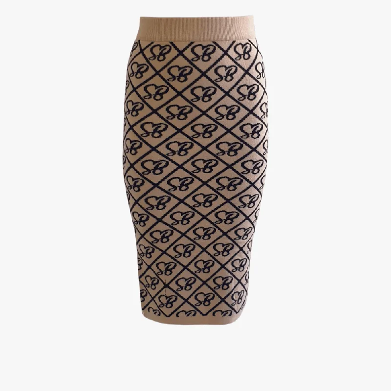 Sissy Boy Knitted Skirt Logo Design Stone Black lace skirt feminine