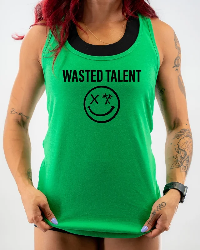 Ladies "WASTED TALENT" Racerback Tank ivory tank top