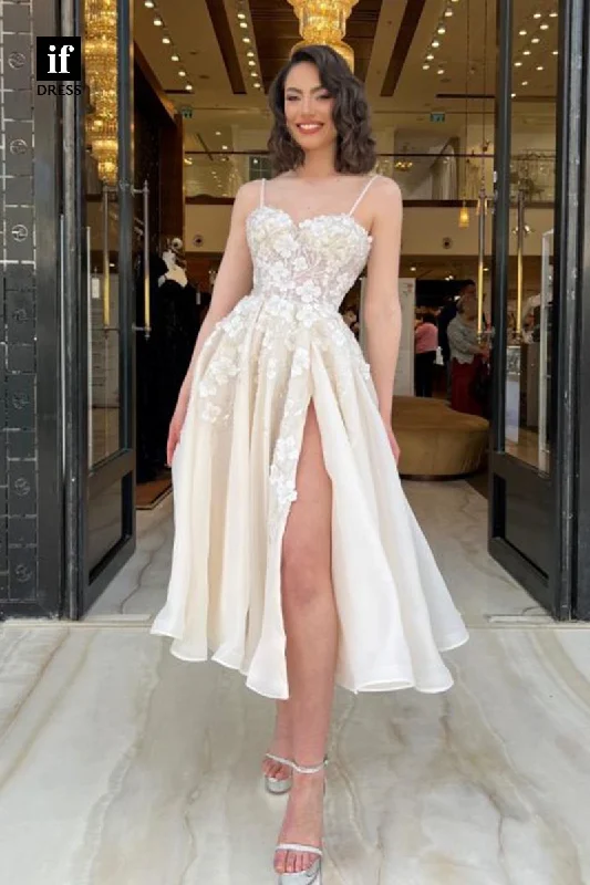F1881 - A-Line Sweet Lace Appliques Knee-Length Prom Cocktail Homecoming Party Dress Peplum Ruffle Cocktail
