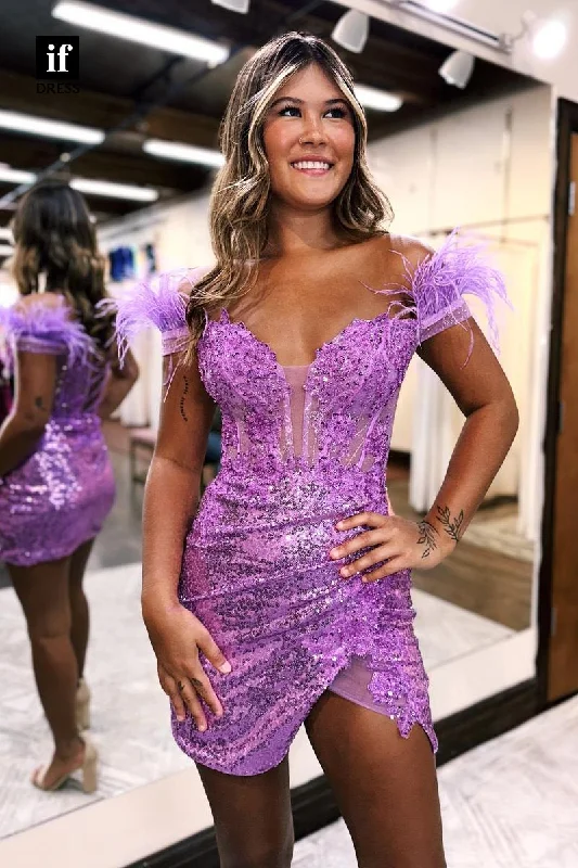 F1790 - Stylish Deep V-Neck Sequins Pleats Tight Short Cocktail Homecoming Party Dress Tunics Print Colorful F1790 - Stylish Deep V-Neck Sequins Pleats Tight Short Cocktail Homecoming Party Dress Tunics Print Colorful