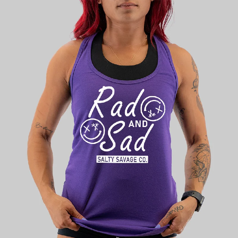 Ladies "Rad and Sad" Racerback Tank lace back tank
