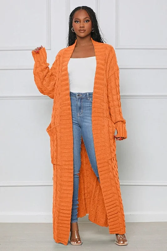 LONG MAXI SWEATER CARDIGAN Embroidered Appliqued Beaded