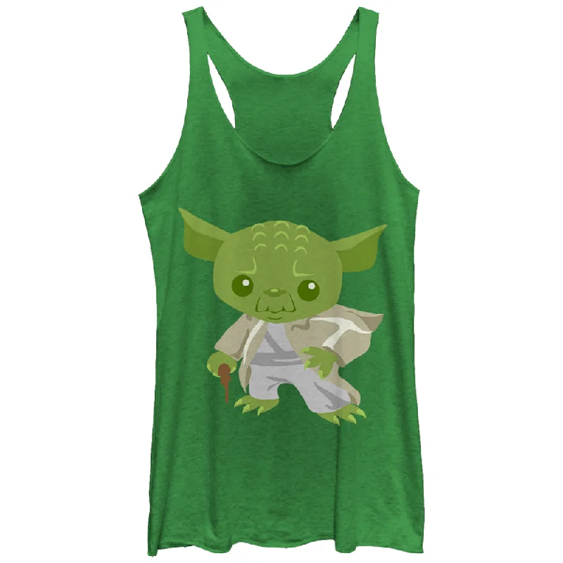 Women's Star Wars Cute Cartoon Yoda Racerback Tank Top lace tank top