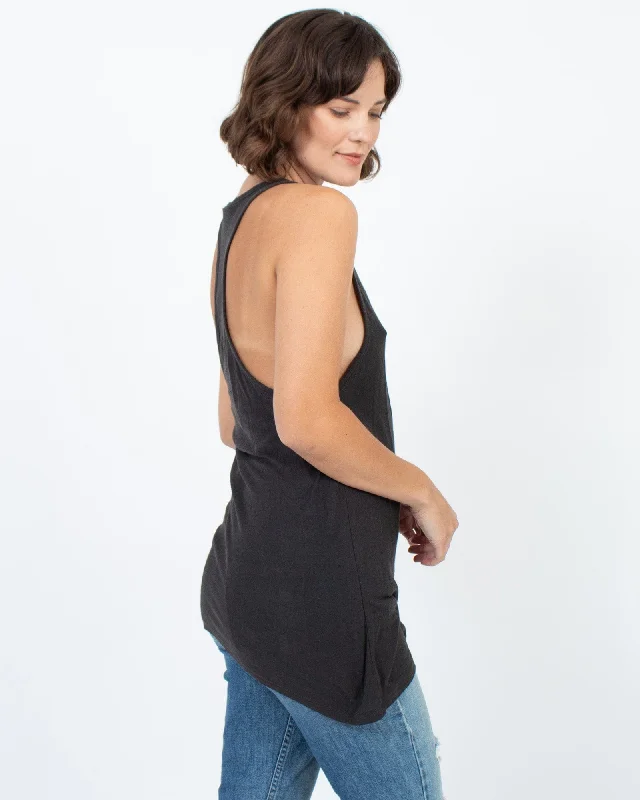 Grey Sheer Tank flirty tank top