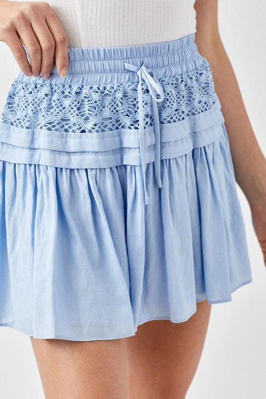 Trim Lace with Folded Detail Skirt tulle skirt dreamy