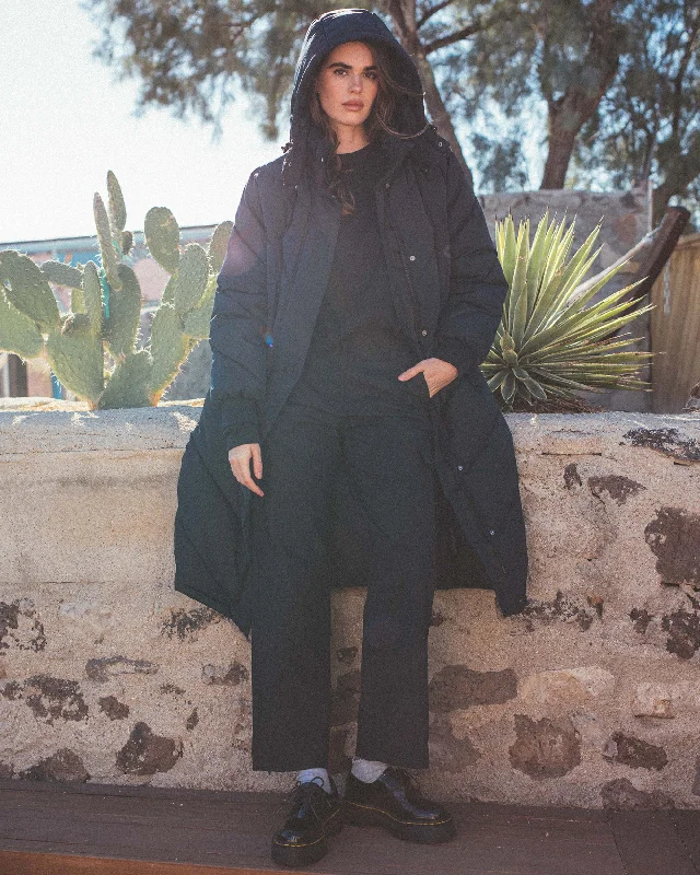 Alldaylong Puff Jacket - Black Faux Fur Fabric Real Fur Fabric Shearling Fabric