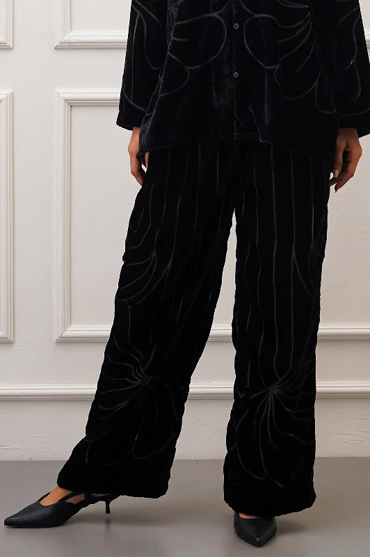 RJUKAN BURN-OUT VELVET PANTS Fashionable Jogger Pants