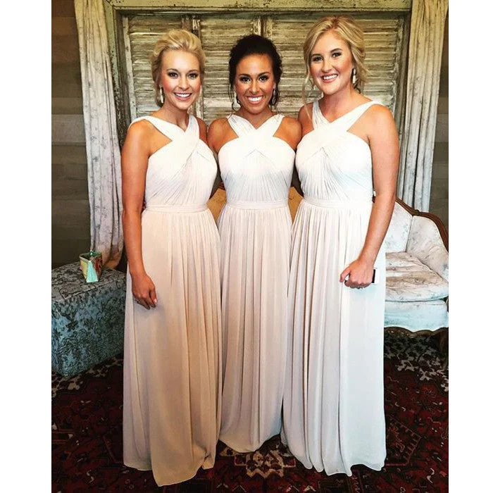 Elegant Chiffon Cheap Floor Length Bridesmaids Wedding Party Dresses, WD0096 Tunics Print Colorful