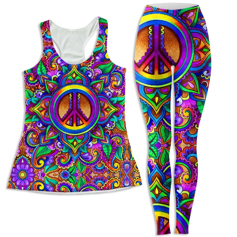 Peace Stock Women's Tank and Leggings Combo lavender tank top