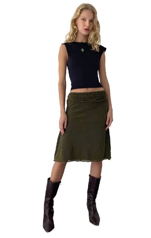 MOTEL - "Erato" Skirt - Middle Leg Green Skirt lace skirt intricate