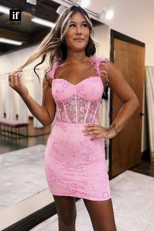 F1788 - Adorable Straps Sweetheart Appliques Tight Short Cocktail Homecoming Party Dress Tunics Long Elegant F1788 - Adorable Straps Sweetheart Appliques Tight Short Cocktail Homecoming Party Dress Tunics Long Elegant