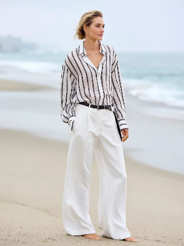 Wide Leg Pleated Pant Trendy Printed Pants