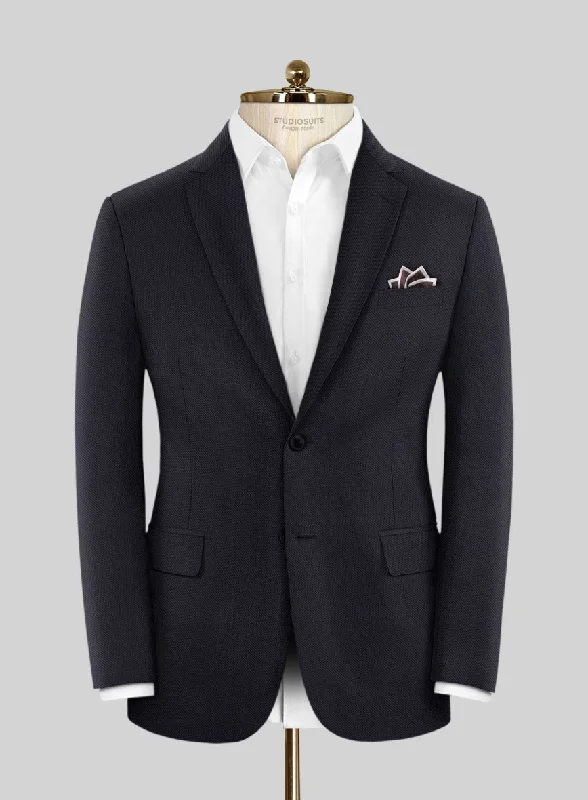 Scabal Vistre Blue Wool Jacket Satin Fabric Silk Fabric Chiffon Fabric