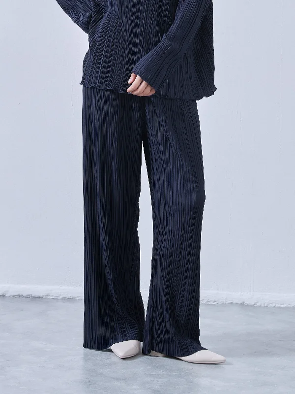 Pleated Cut-and-Sewn Wide Pants Casual Wide Pants