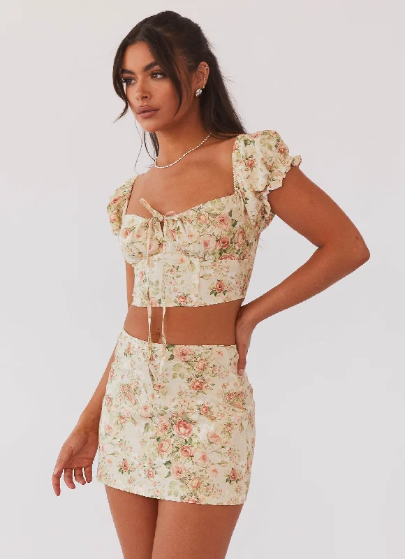 About Time Mini Skirt - Vintage Rose modal blend skirt