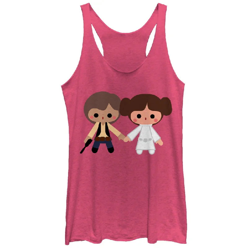 Women's Star Wars Cute Cartoon Han Leia Love Racerback Tank Top cropped tank top