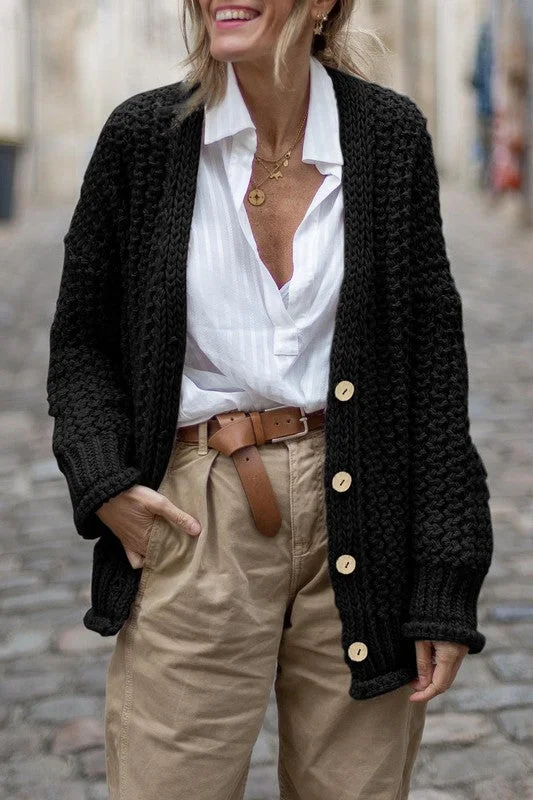 Tristan Chunky Cable Knit Cardigan Machine Wash Dry Clean Hand Wash