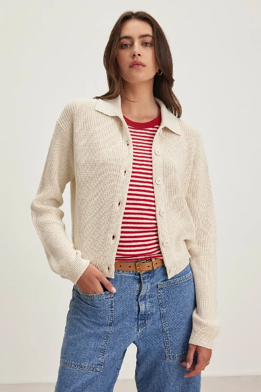 TAJ CARDIGAN Plaid Cardigan Polka Dot Checkered