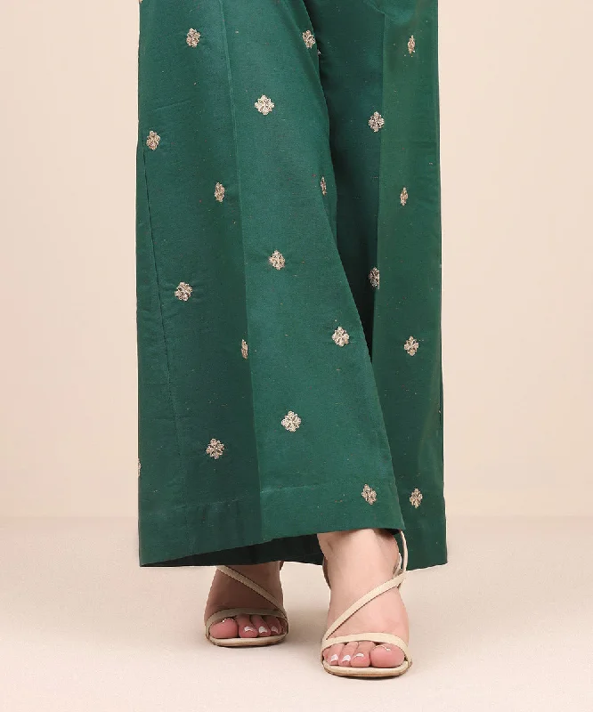 Embroidered Multi Neps Flared Pants Classic Flared Pants