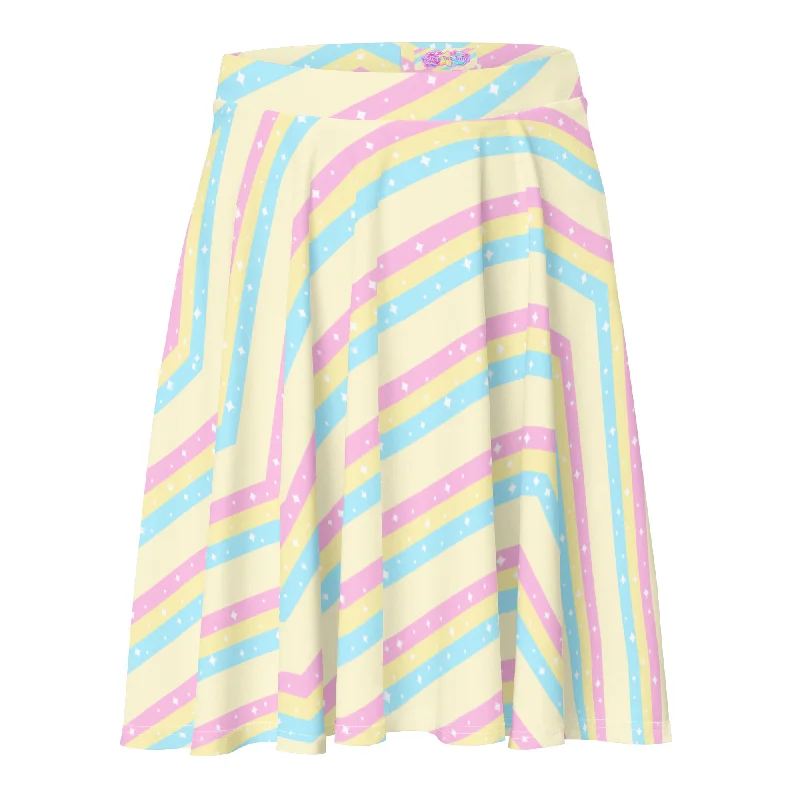 Teatime Fantasy Yellow Rainbow Skater Skirt lightweight skirt design