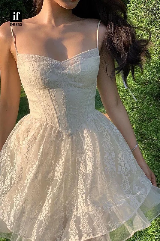 F1848 - Cute A-Line Straps Sleeveless Lace Countryside Short Homecoming Party Dress Tunics New arrival F1848 - Cute A-Line Straps Sleeveless Lace Countryside Short Homecoming Party Dress Tunics New arrival