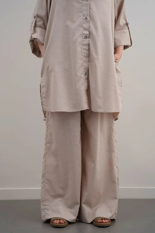 COTTON FLARE PANTS Elegant Palazzo Trousers