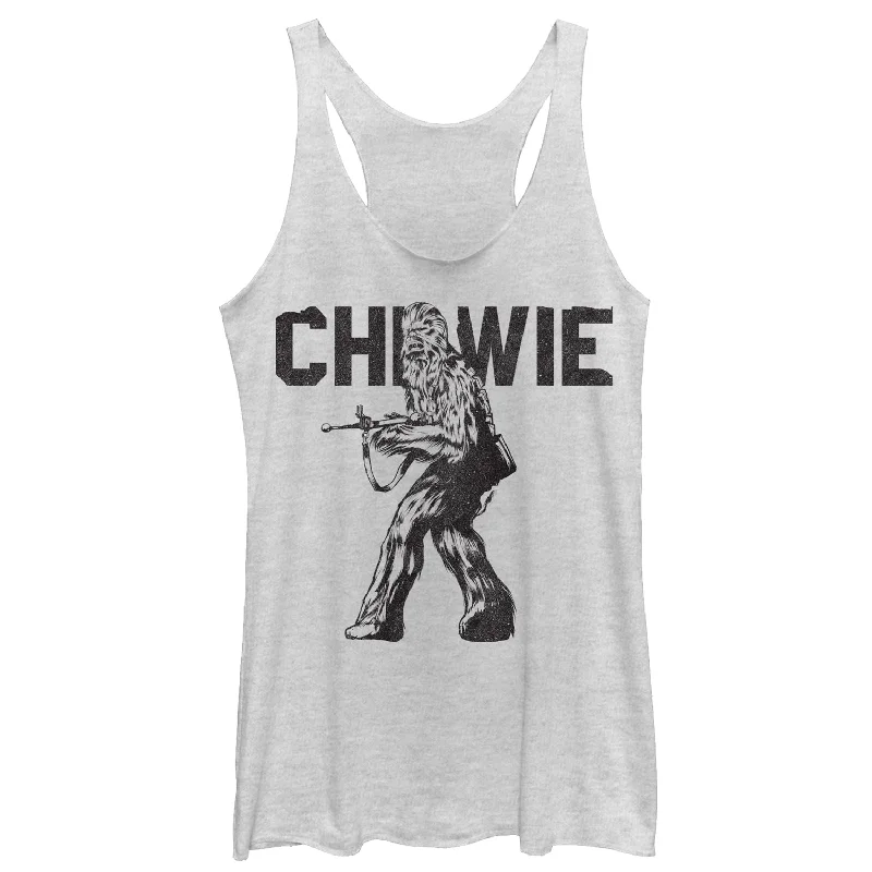 Women's Star Wars The Last Jedi Chewie Racerback Tank Top white tank top